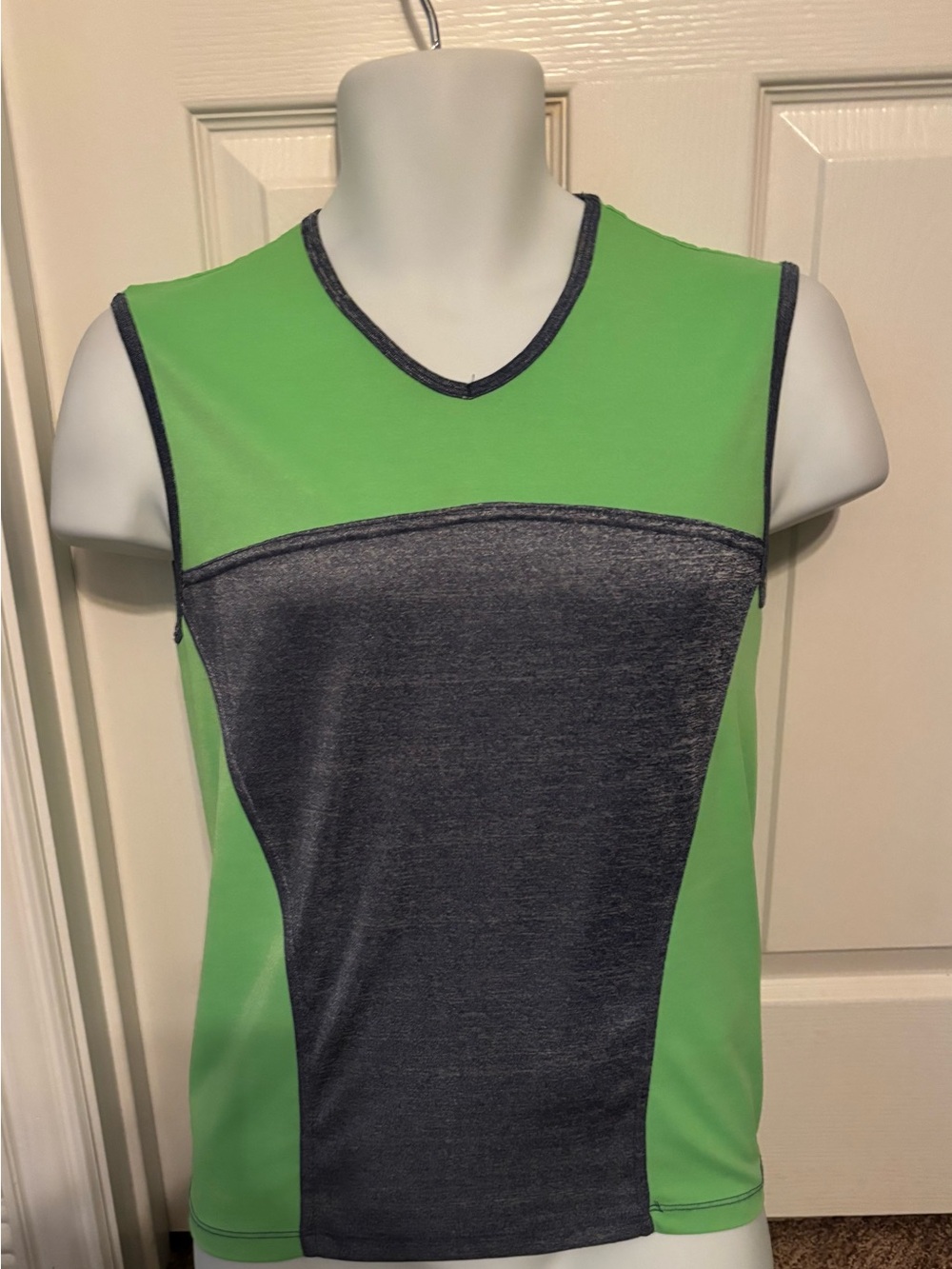 Men’s Green and Gray Sleeveless Athletic Top